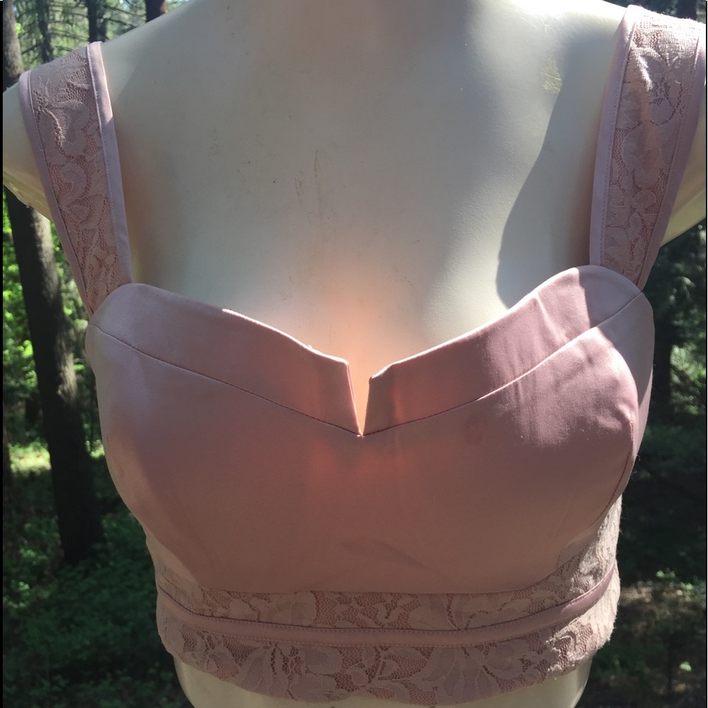 Bebe palest pink silky and lace corset top, HP 25x3